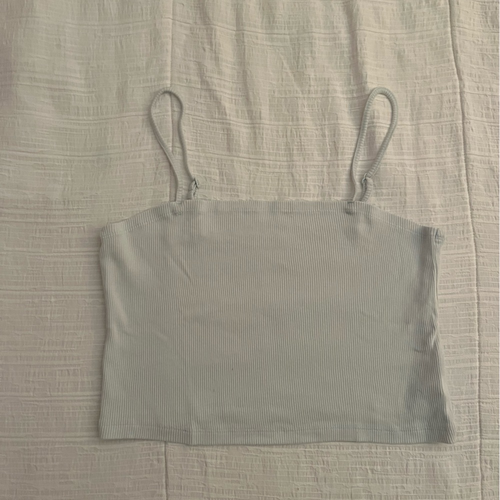 Aerie Light Blue Ripped Tank - Size L